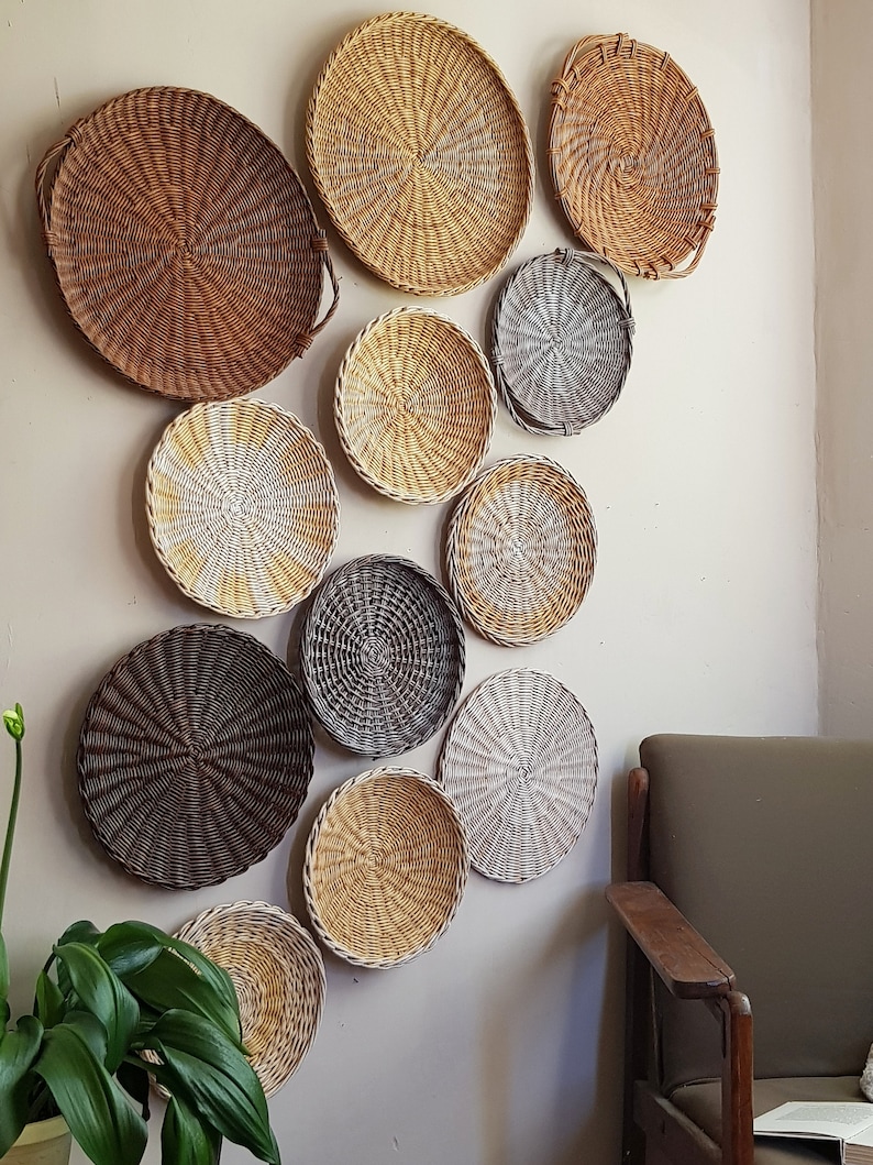 Set of 12 Wall Wicker Baskets Wall Decor Set Wicker Wall - Etsy