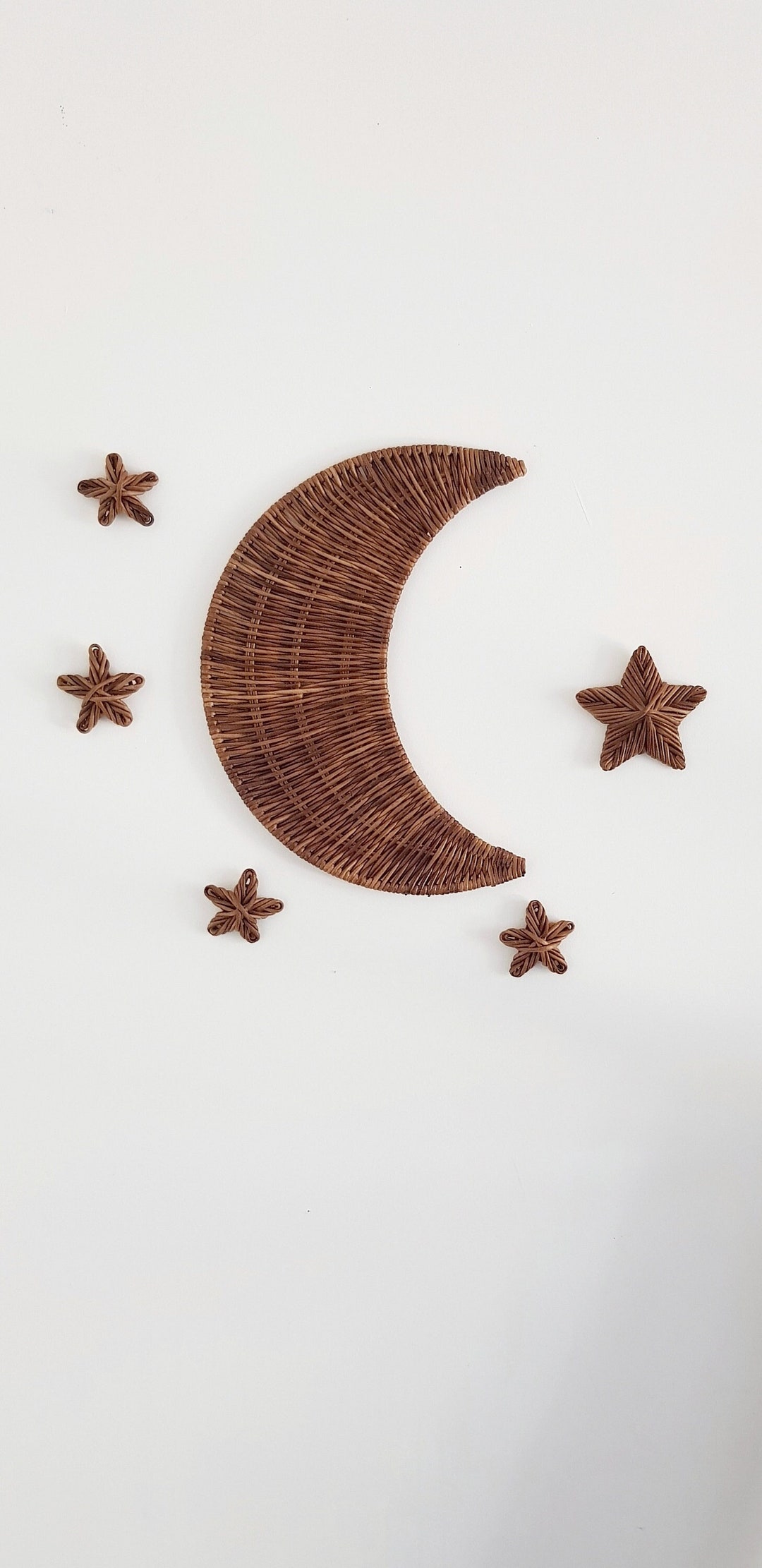 Crescent Moon Wall Basket, Boho Basket Wall, Nursery Boho Wall Decor ...