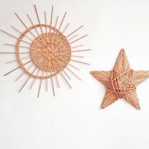 Nursery Wicker Wall Decor Boho Wicker Wall Decor Wicker Wall Sun Wicker