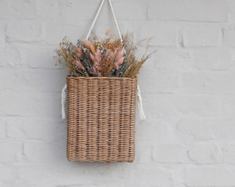 Door basket, Flower basket, Front door basket, Door decor, Wicker door basket, Flower door basket