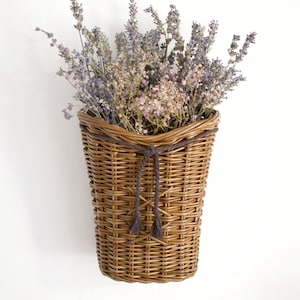 Flower door basket, Door basket, Flower basket, Front door basket, Door decor, Wicker basket
