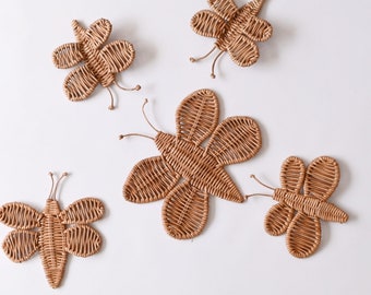 Wicker Butterfly Wall Hanging Set: Nursery Decor, Kids Room Art