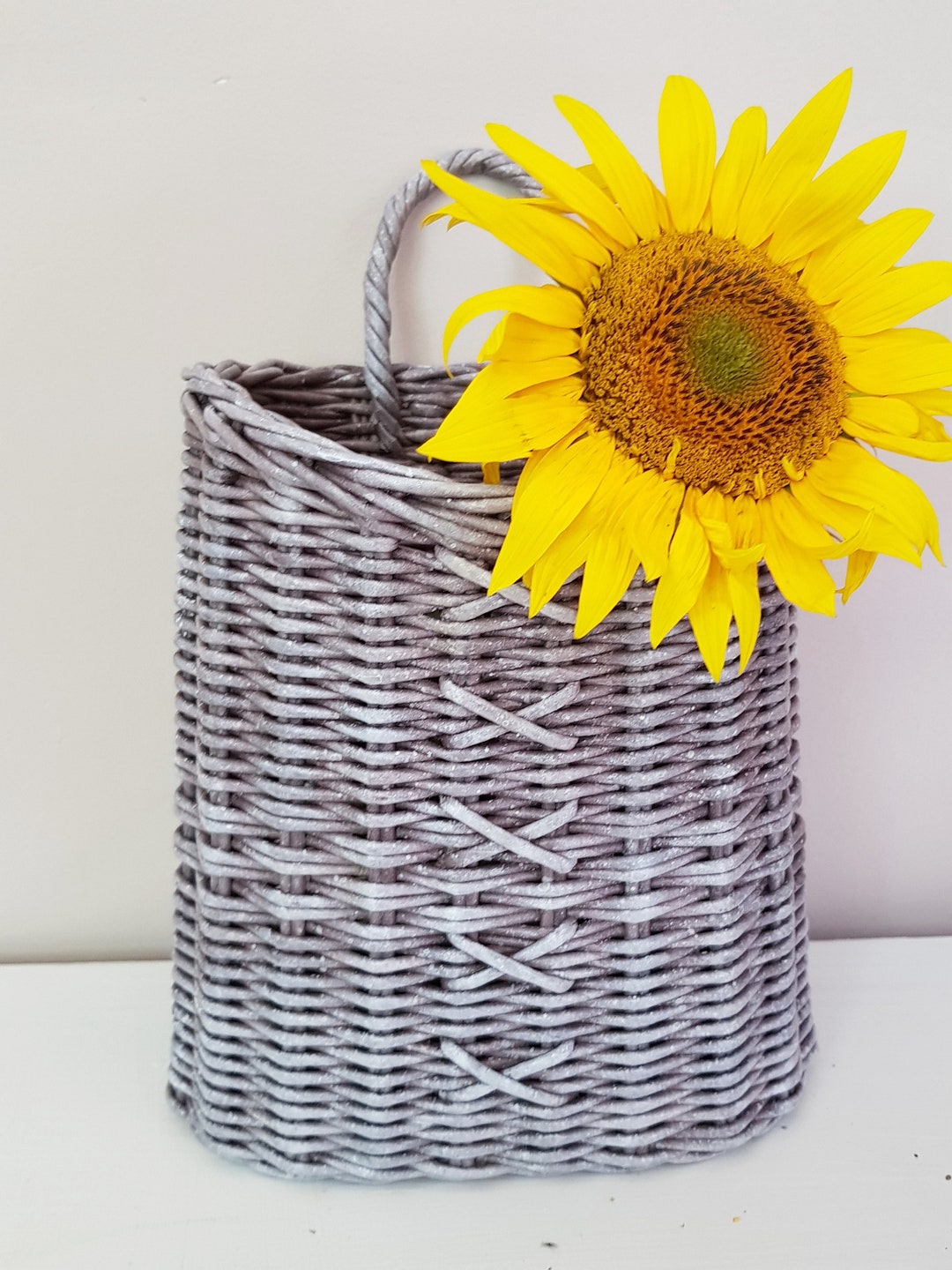 Door Basket Flower Basket Hanging Basket Wicker Basket Etsy