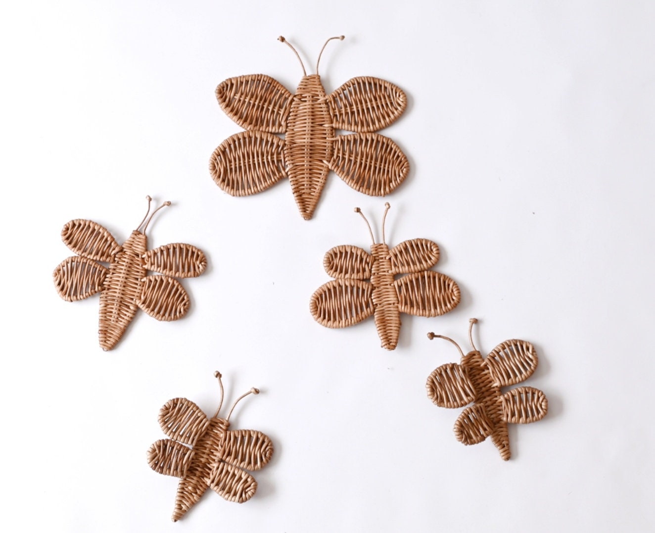 Wicker Butterfly Wall Hanging Set: Nursery Decor, Kids Room Art - Etsy ...