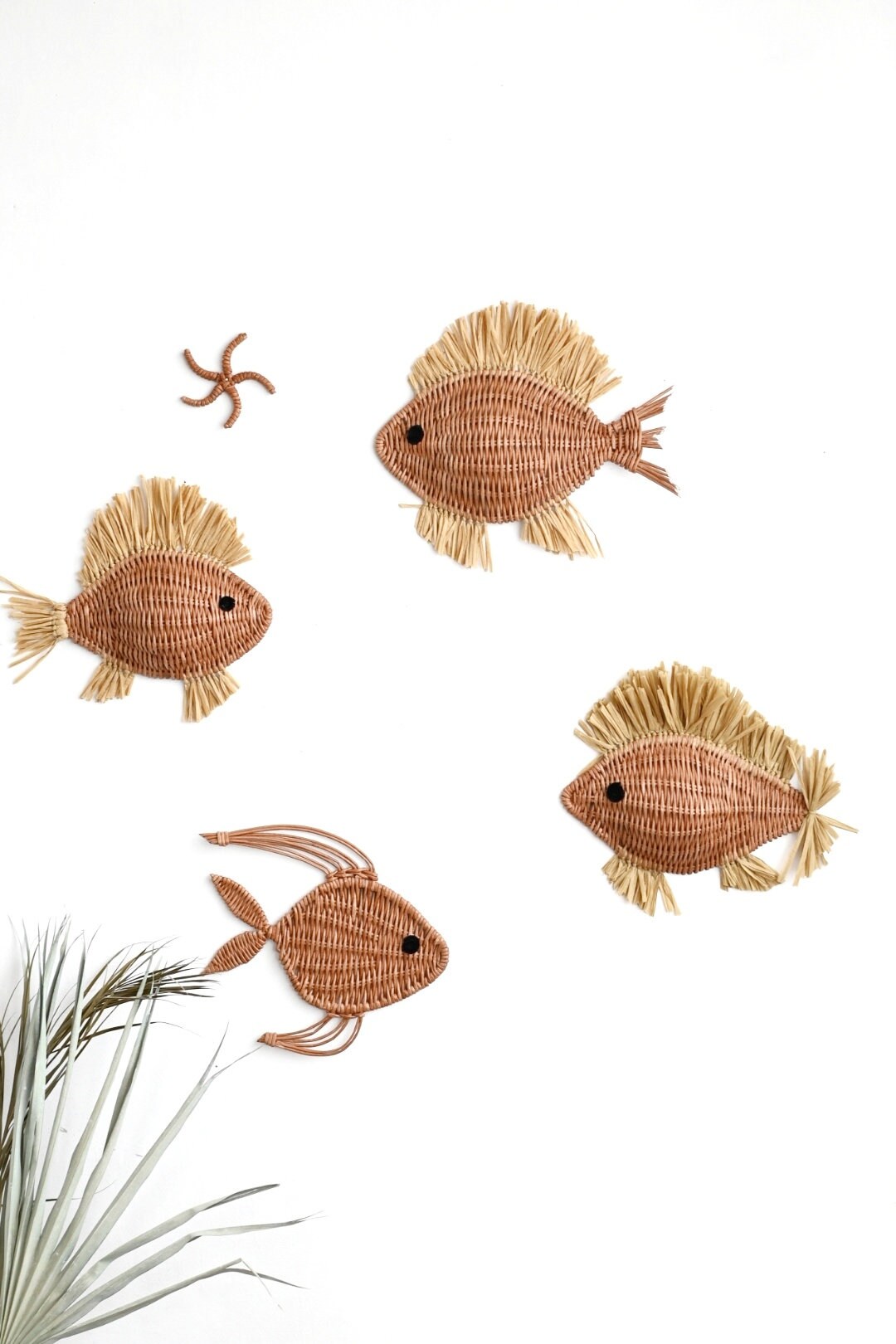 Wall Wicker Fish Nautical Wicker Wall Decor Underwater Wall Etsy