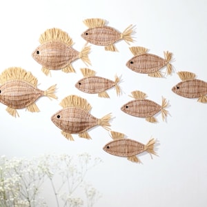 Unterwasser-Wanddekor, Fische-Wanddekoration, Korb-Wanddekor, Korb-Wanddekor, Fisch-Dekoration, Fisch-Dekor