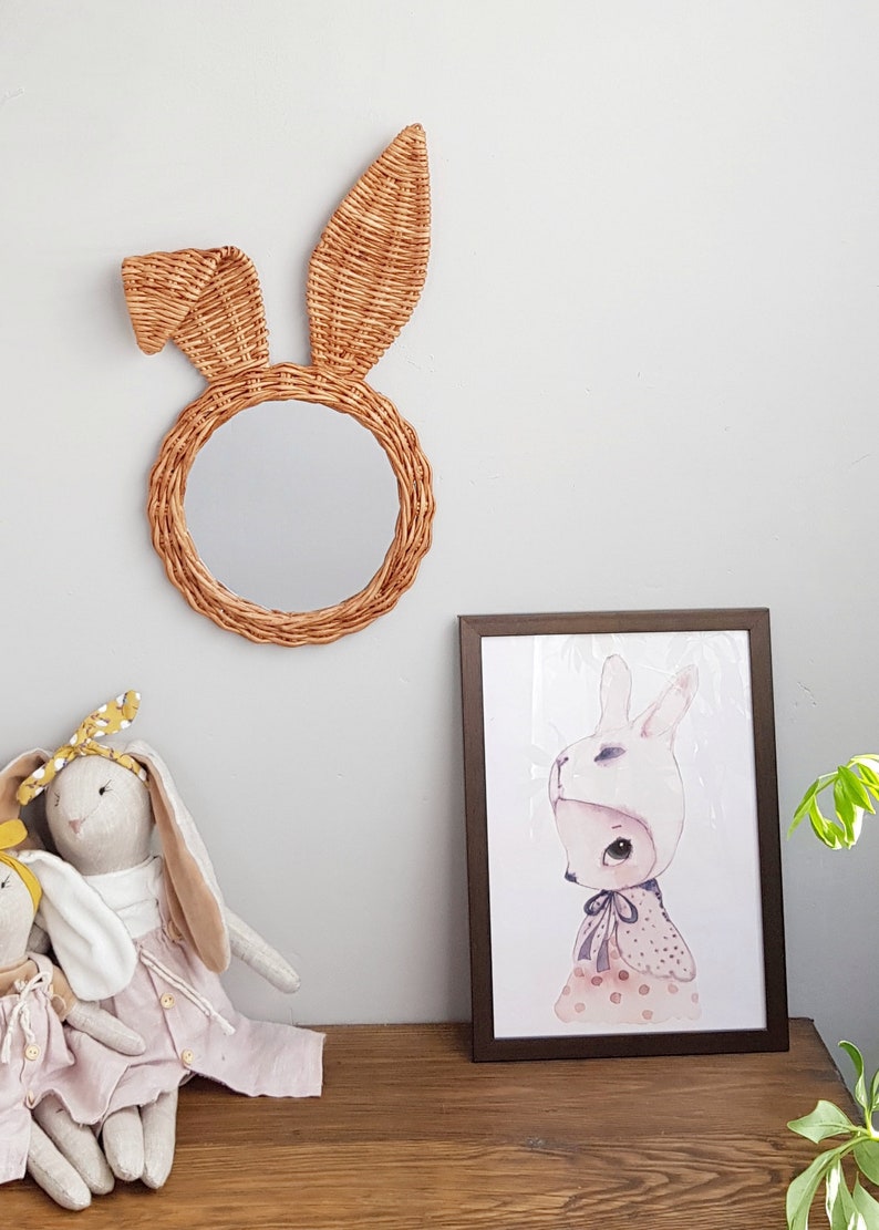 Nursery Mirror Baby Mirror Wicker Mirror Wall Mirror Wall - Etsy