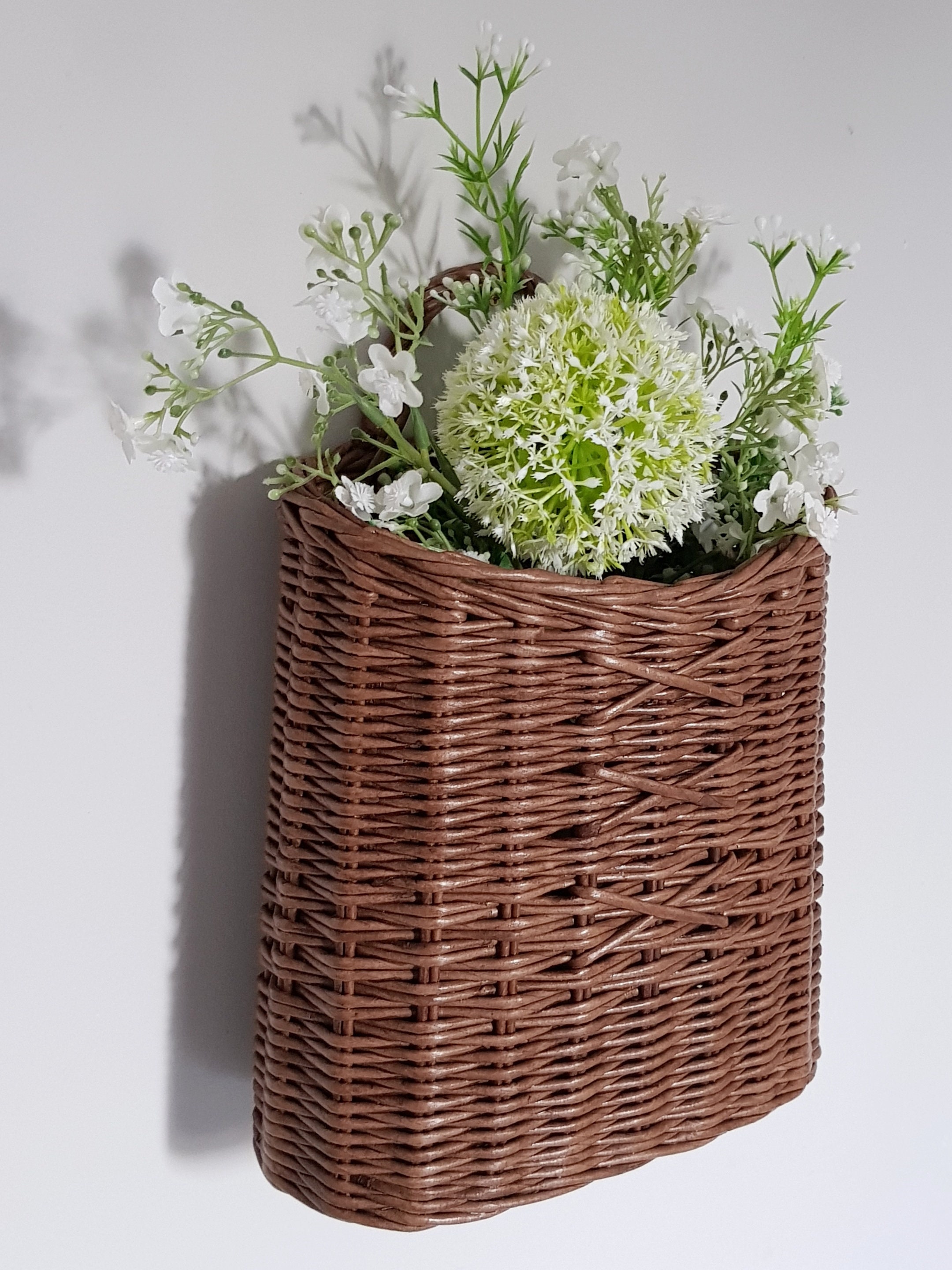 Wicker Door Basket, Wall Wicker Basket, Boho Wall Decor, Wicker Basket