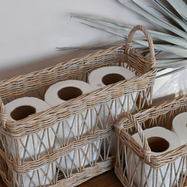 Toilet paper basket  Toilet paper holder  Rectangular double toilet roll holder  Toilet paper storage basket Unique holders for bathroom