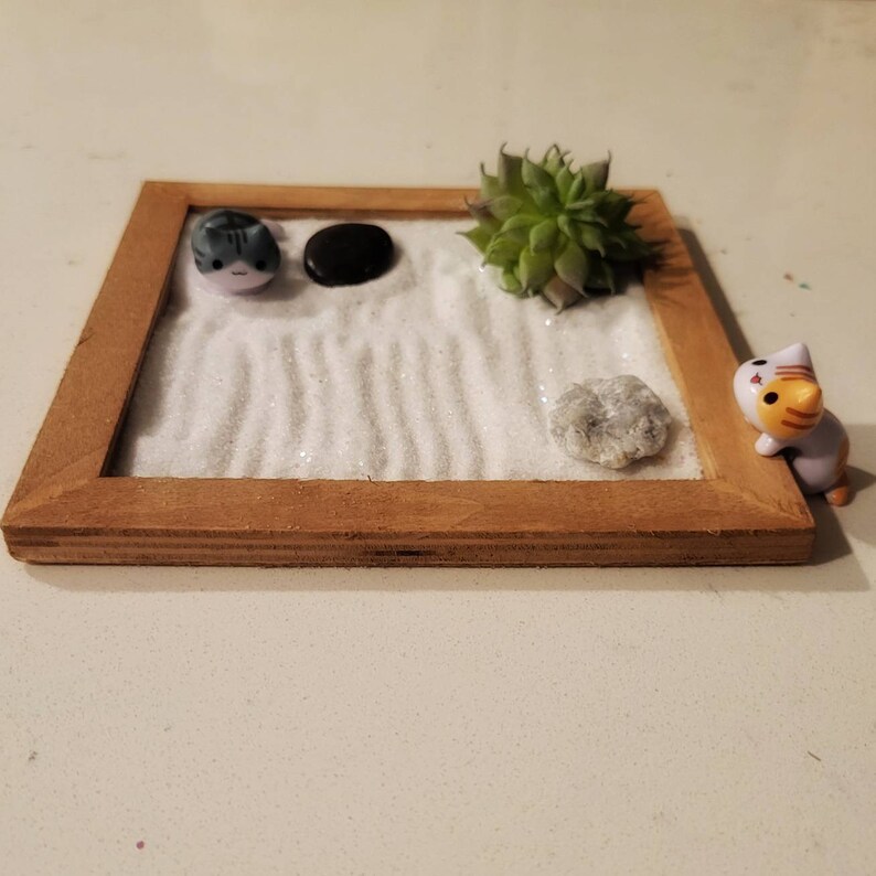 Cat Zen Garden Etsy