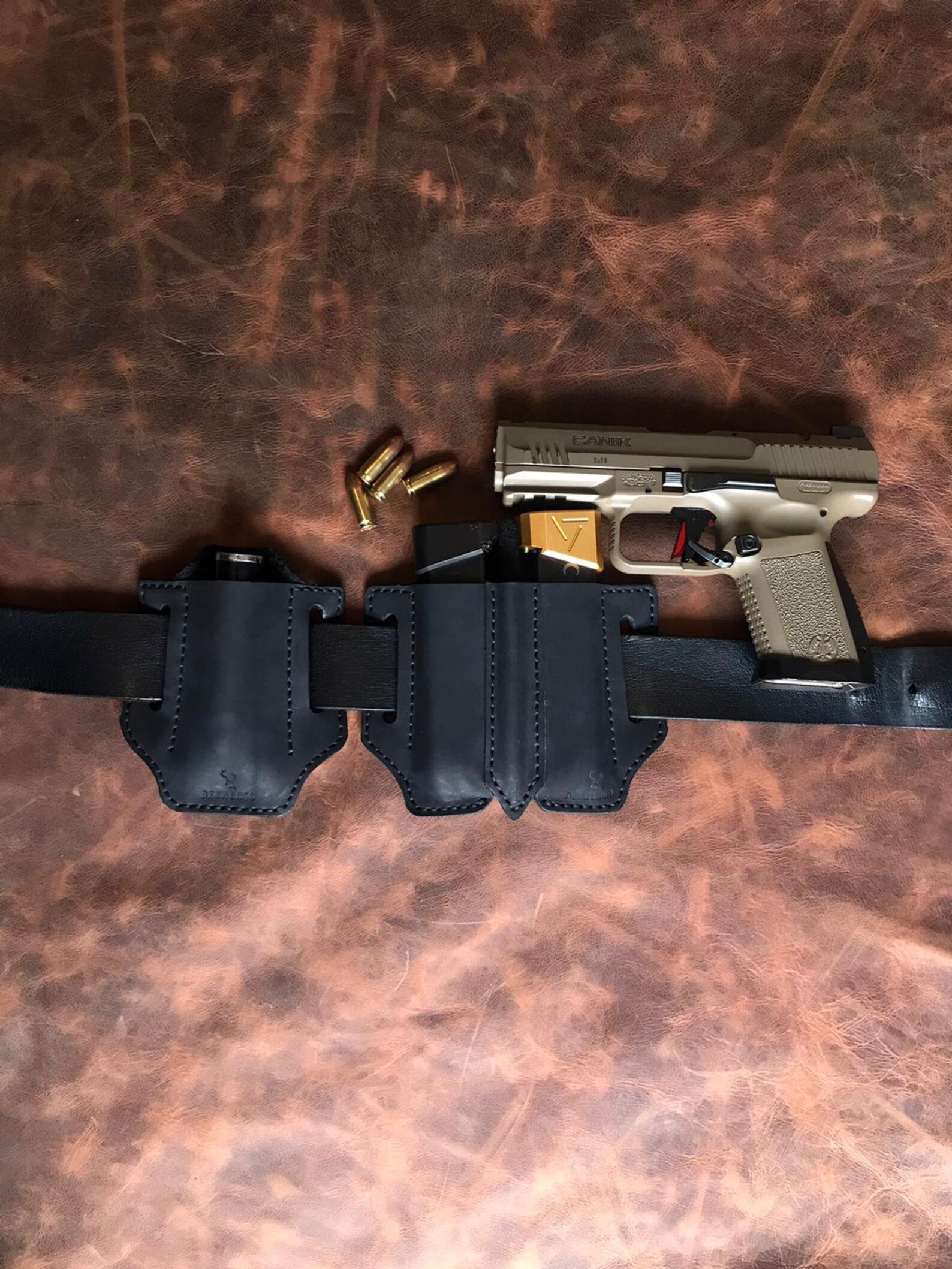 Leather Dual Pocket Magazine Holder in many sizes .380 Auto Etsy