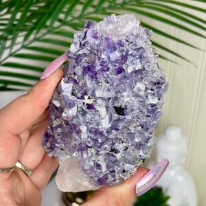 Rare High Quality UV Reactive YGX Fluorite on Quartz, Genuine Crystal