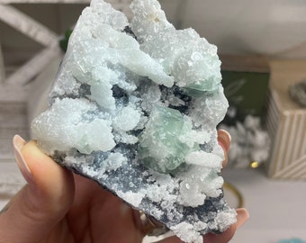 High Quality, UV Reactive Green Fluorite on Sphalerite