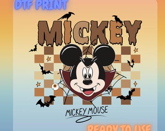 Vampire Mickey Mouse Halloween DTF Transfer | Ready to Press Shirt Print