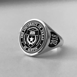 Custom College Ring, 925 Sterling Silver Ring, Class Ring, School Ring, Graduation Ring , High School Class Ring, Senior Class Ring