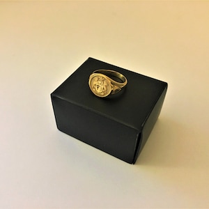 Custom Gold Plated Signet Ring, Solid 925 Gold Plated Ring, Family Crest Ring, Coat of Arm Ring, Heraldic Ring, Personalized & Customized image 5