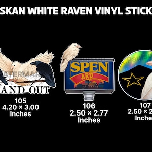 ALASKEN WHITE RAVEN vinyl sticker.