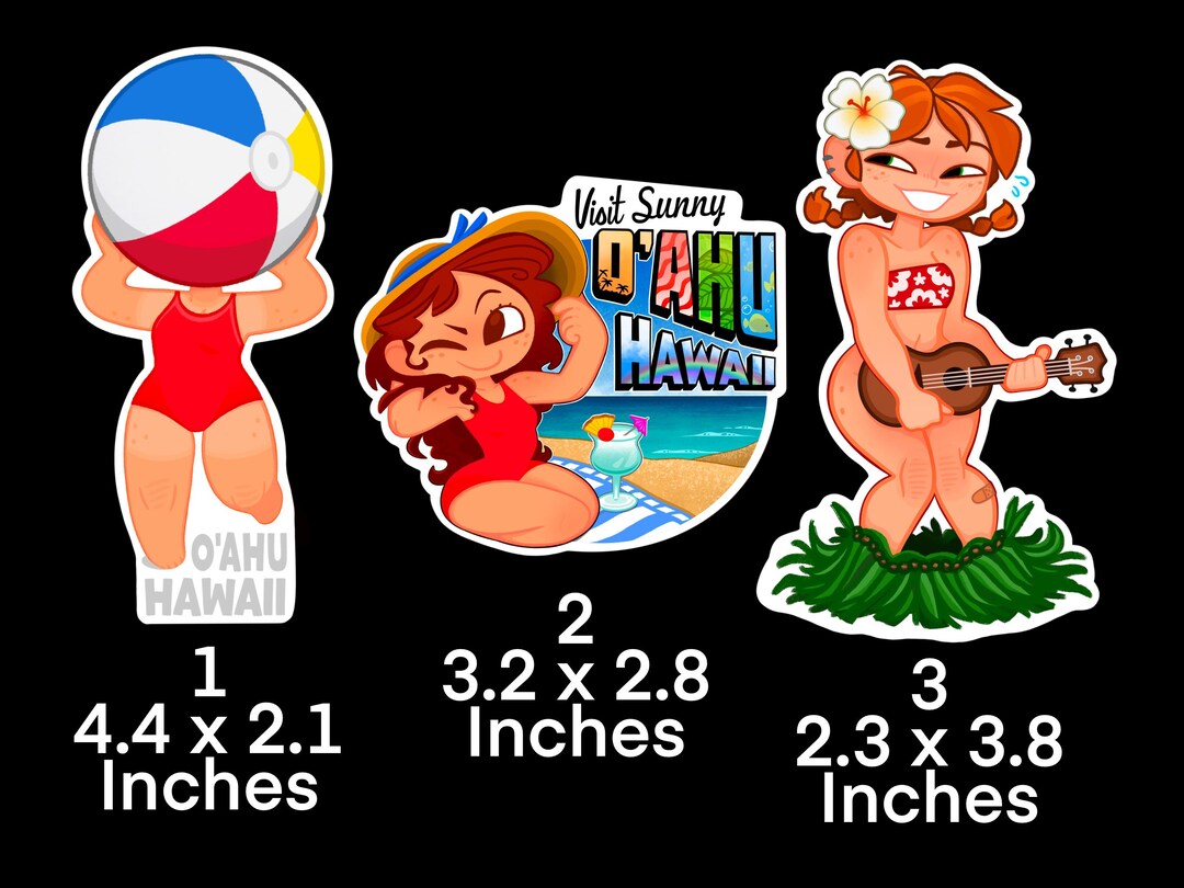 Hawaiian Girl Vinyl Stickers. - Etsy