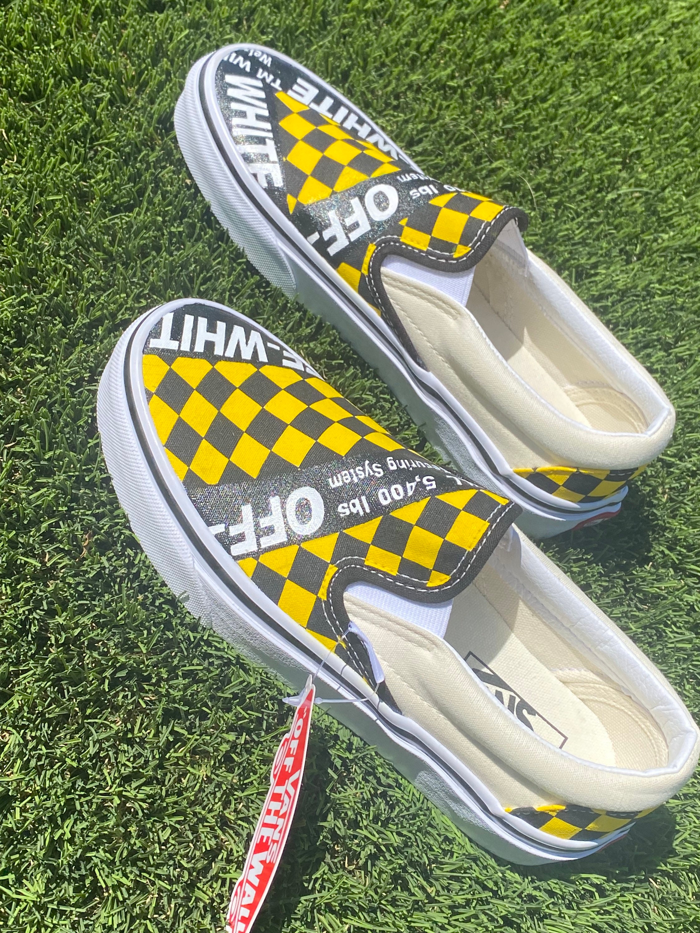 Decoratief Wijzerplaat Transparant Off-white Custom Vans - Etsy