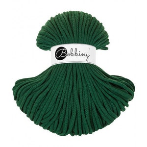 Bobbiny Pine Green Braided Cord 3mm, 5mm and 9mm (100m/108 yards)