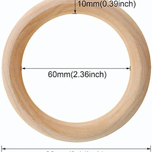 Macrame Wooden Rings Natural unfinished Multiple Sizes 80mm - Pack of 3