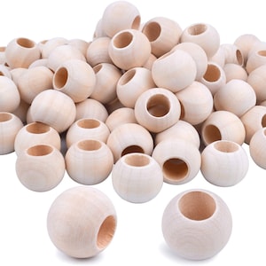 Natural Round Wood Beads 20mm with 10mm hole image 1