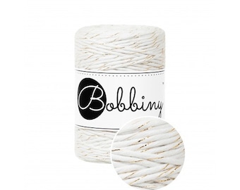 Bobbiny Golden Off White Macrame Cotton Cord in 1.5mm, 3mm and 5mm sizes