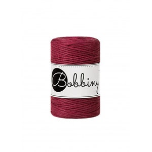 Bobbiny Wine Red Cotton Macrame Cord in 1.5mm, 3mm and 5mm