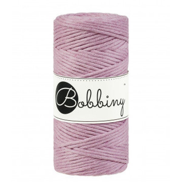 Bobbiny Dusty Pink Macrame Cotton Cord 1.5mm, 3mm and 5mm/100m (108 yards)