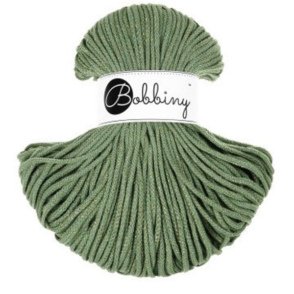 Bobbiny Golden Eucalyptus Braided Macrame Cord in 3mm and 5mm (108 yards)