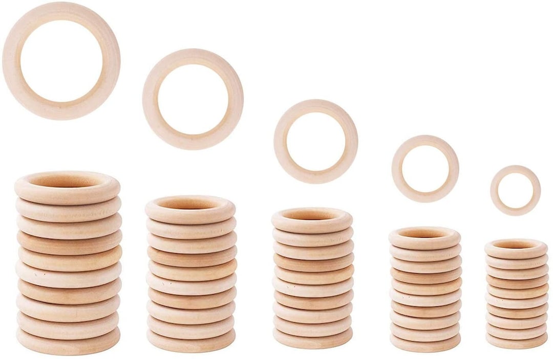 10 Pcs 100mm Unfinished Wooden Rings for Craft, 4 inch Diameter Nature Solid Wood Rings for DIY Crafts Without Paint, Macrame Wooden Rings for Ring