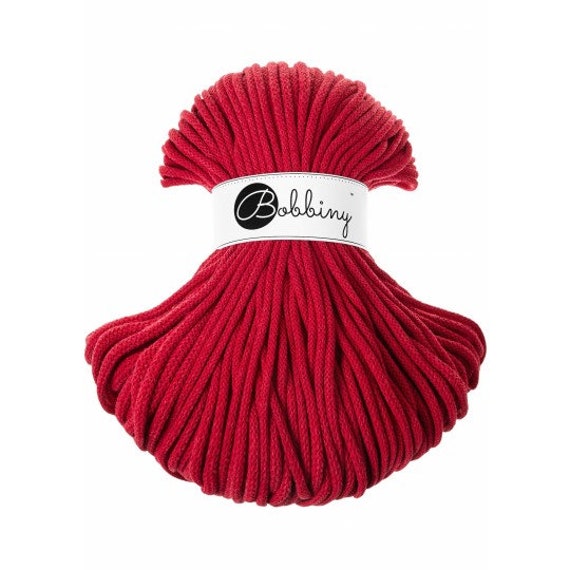 Bobbiny Classic Red Braided Cord 3mm, 5mm and 9mm 100m/108 Yards 