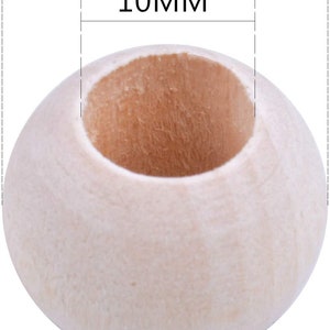 Natural Round Wood Beads 20mm with 10mm hole image 2