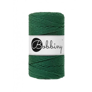 Bobbiny Pine Green Macrame Rope 3 ply in 1.5mm, 3mm and 5mm