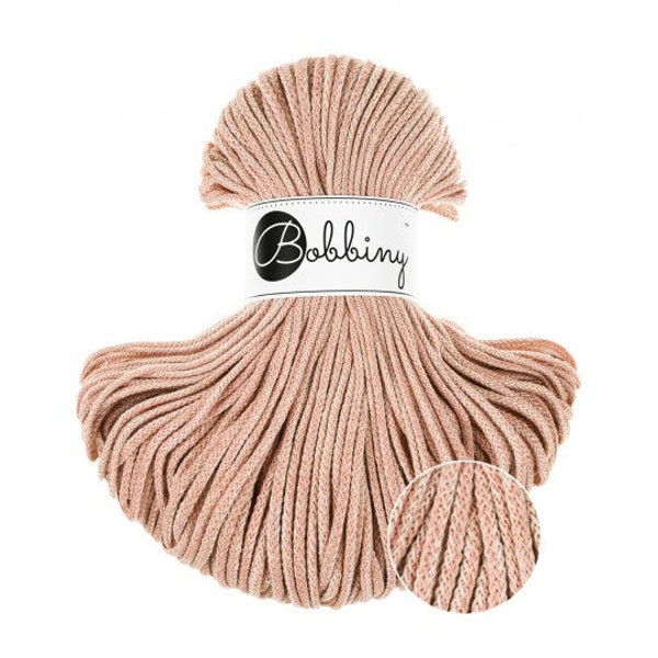 Bobbiny Peach Shake Braided Macrame Cord in 3mm, 5mm and 9mm sizes