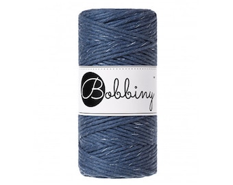 Bobbiny Silvery Jeans Macrame Cotton Cord in 1.5mm, 3mm & 5mm (108 yards)