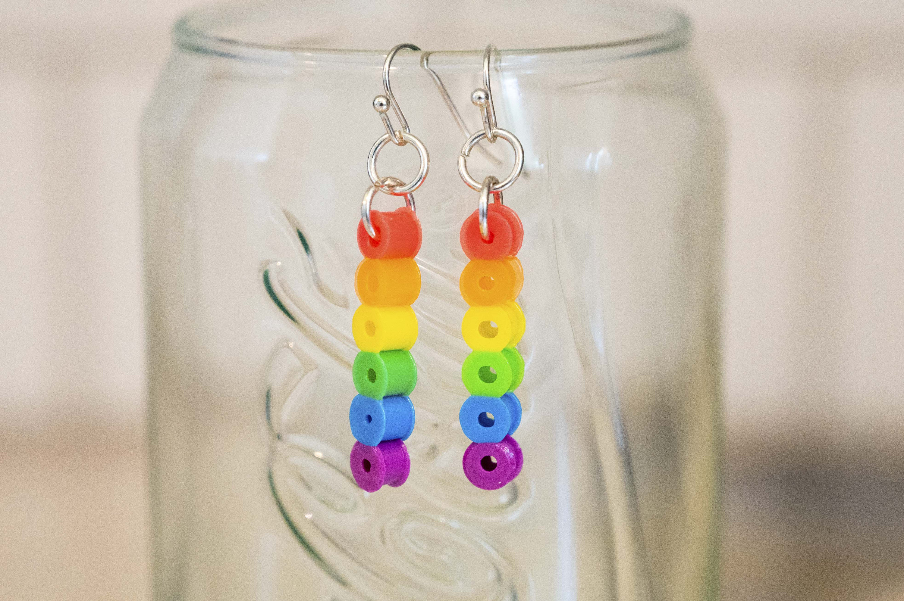 Rainbow Perler Bead Earrings, Fun Earrings, Gifts for Girls, Birthday Girl Gift Etsy