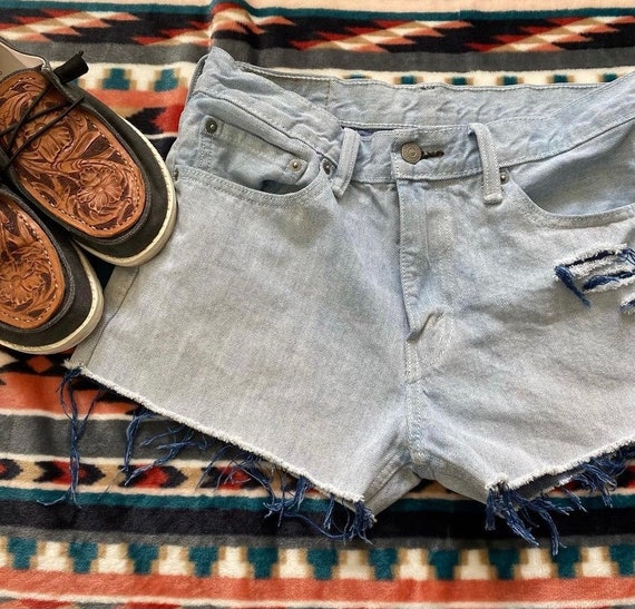 Levi 511 Distressed Shorts Size 32 Etsy Australia