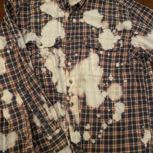 Bleached Bass Pro Shops Flannel Size M