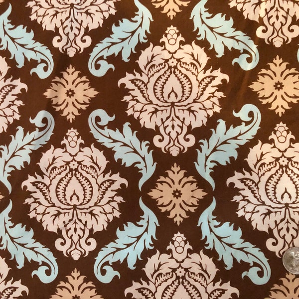 Michael Miller Damask Brown and Baby Blue SALE!