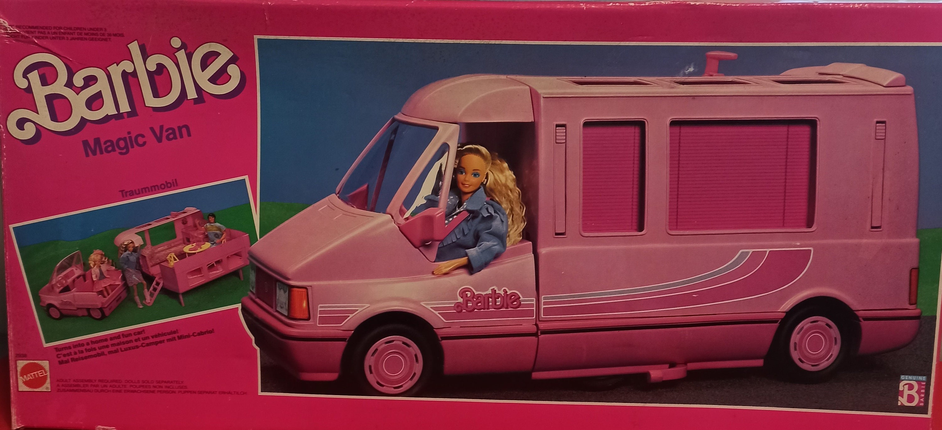 Barbie Magic Van, Vintage Camping Car, Ref 2938 from 1989, Children's toy,  original box, accessories, collection, AntiqueFrenchArt