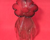 Antique vase in pink blown glass, flower shape, daisy, Biot style, French art glassware, crafts, handmade, AntiqueFrenchArt