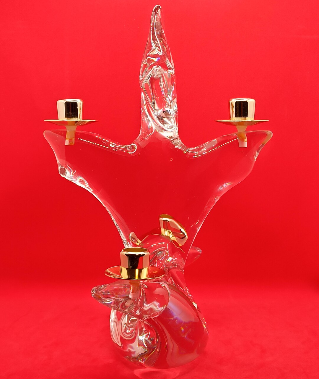 Candelabra Candle Holder Lead Crystal Signed Schneider Etsy