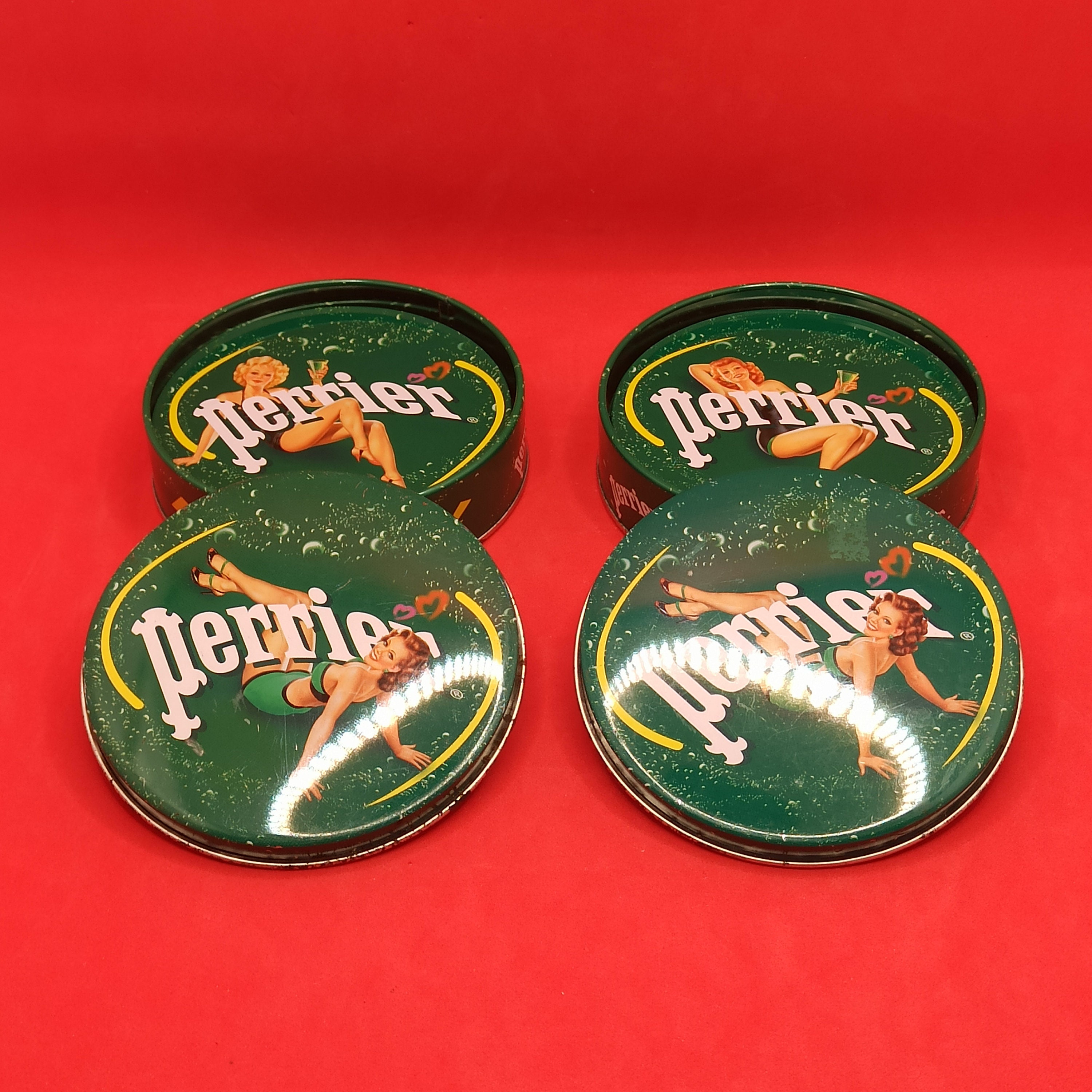 Dessous de Verre, Marque Perrier, Publicitaire, Dessin Pin-Up, avec Boite, France, Décoration Bar, S