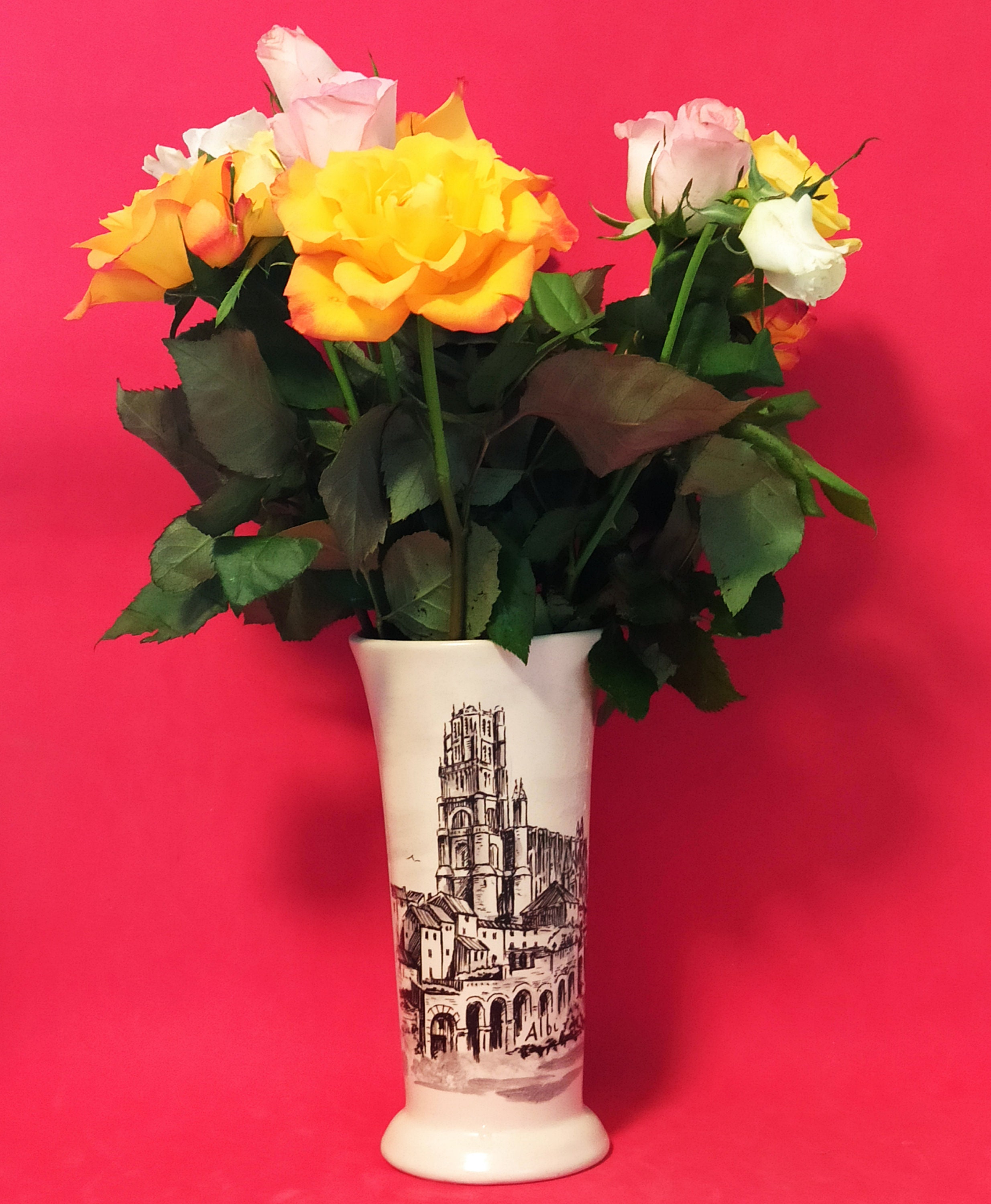 Petit Vase Vallauris, Émaux d'art, Signé Tess, Sud de La France, Fait Main, Antiquefrenchart