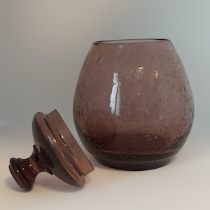 Garnek, wiaderko z lodem, pudełko cukierków, fioletowa pasta szklana, francuskie wyroby szklane, suflet bouche, Paryż, Francja, ręcznie robione, AntiqueFrenchArt
