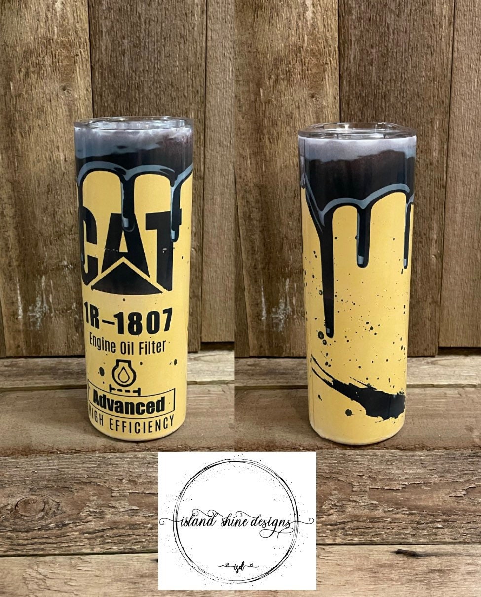 CAT 1807 engine oil filter tumbler 20oz Etsy