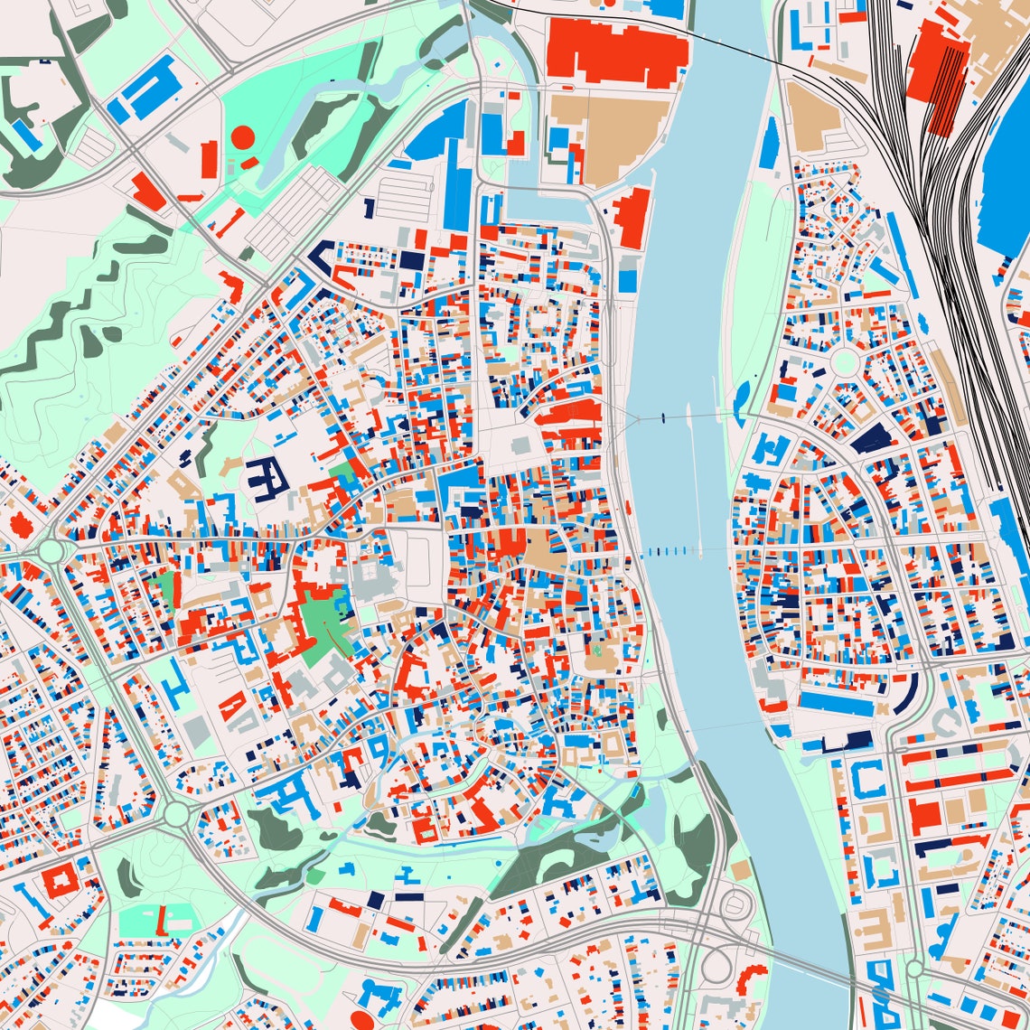 Maastricht: design city map print A2 | Etsy