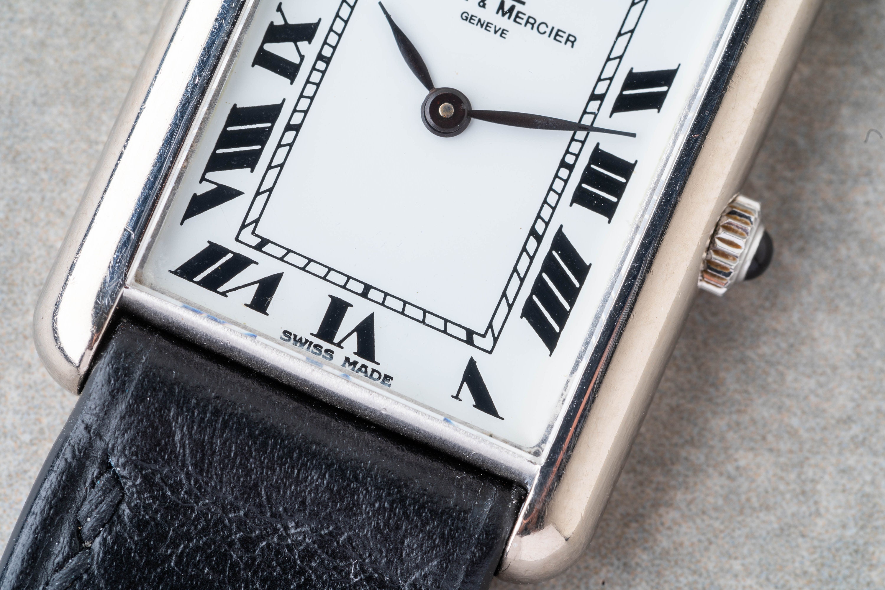 1970s Baume & Mercier 18K White Gold Mechanical Tank Ref