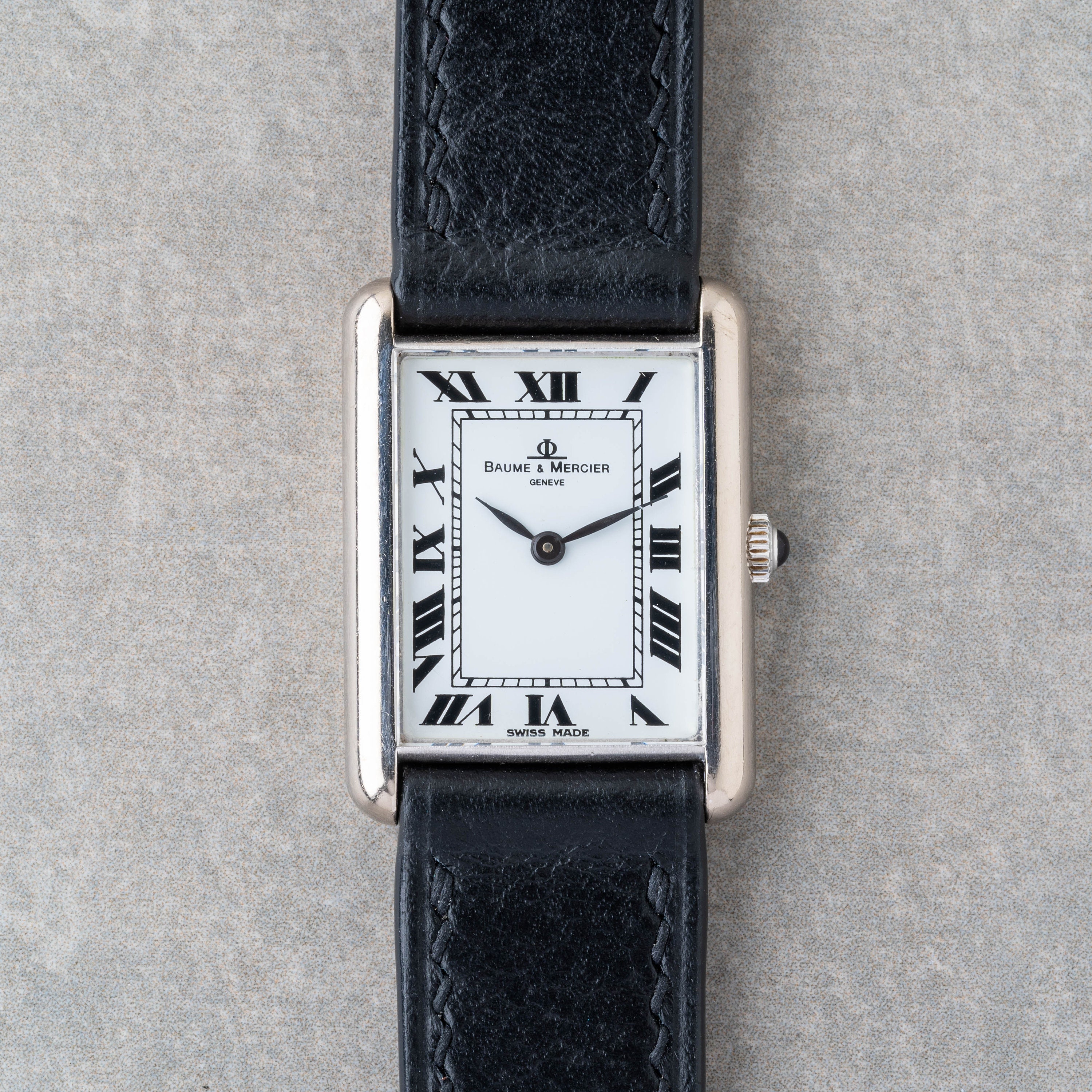 1970s Baume & Mercier 18K White Gold Mechanical Tank Ref